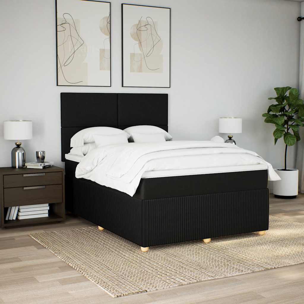 vidaXL Κρεβάτι Boxspring με Στρώμα Σκούρο Γκρι 160x200 εκ Υφασμάτινο