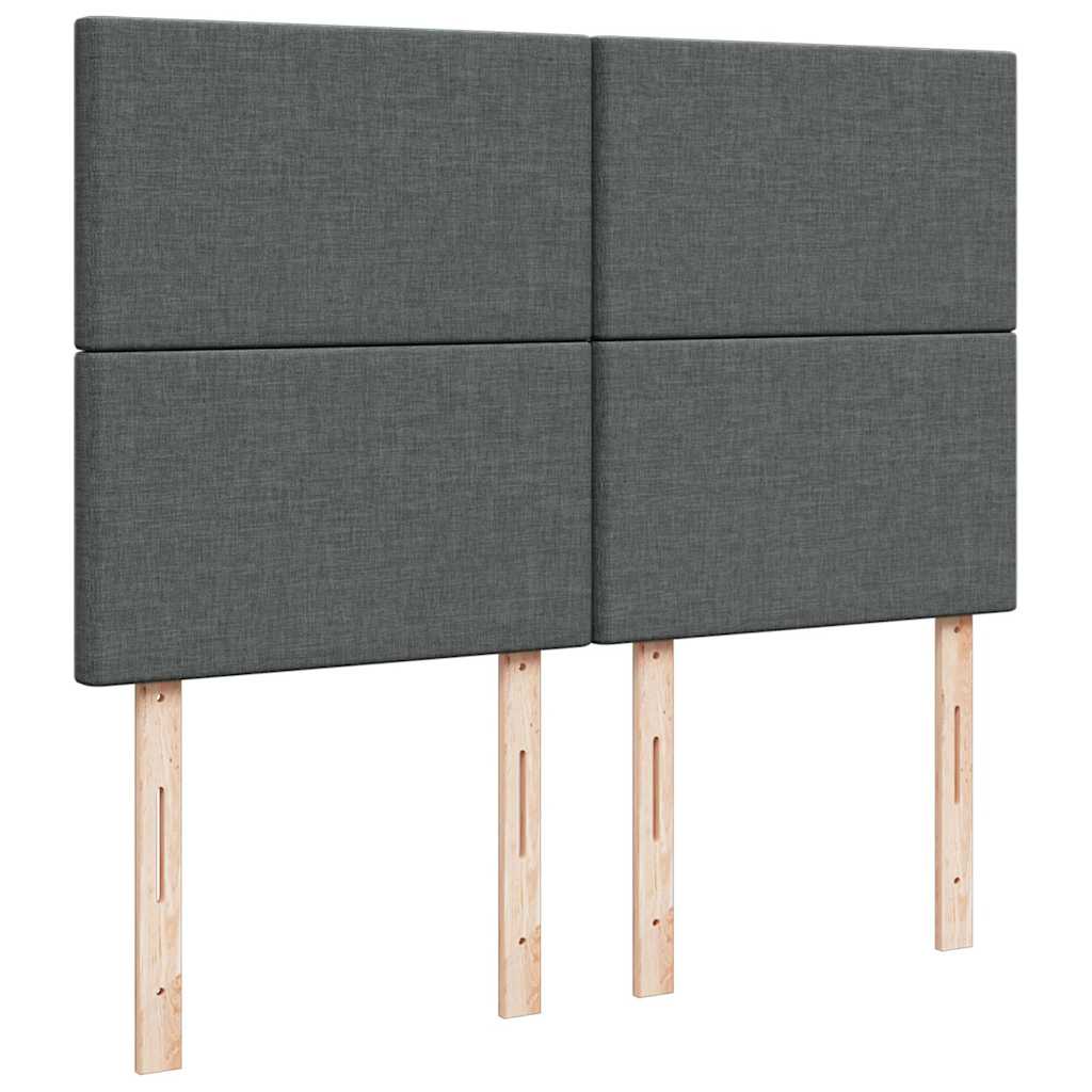 vidaXL Κρεβάτι Boxspring με Στρώμα Σκούρο Γκρι 160x200 εκ Υφασμάτινο