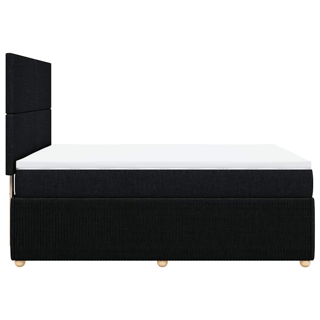 vidaXL Κρεβάτι Boxspring με Στρώμα Μαύρο 160x200 εκ. Υφασμάτινο