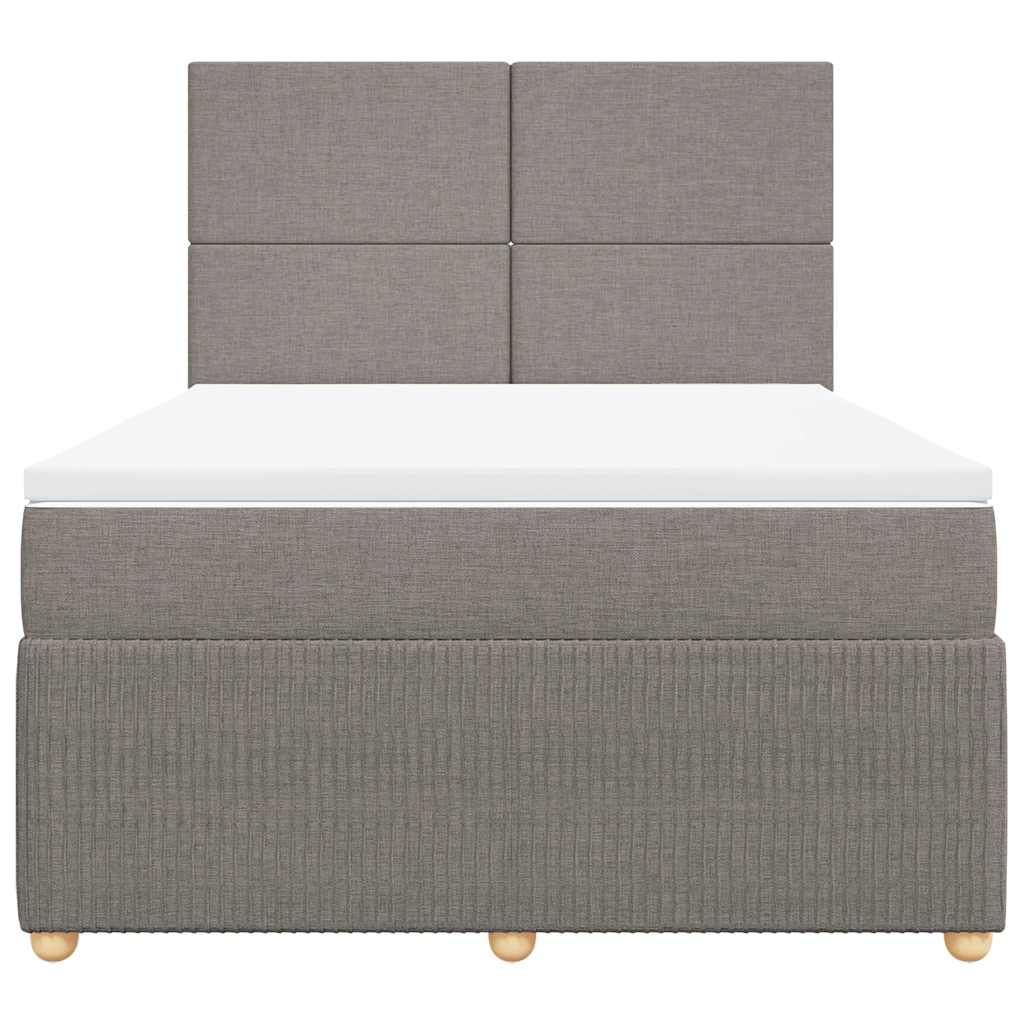 vidaXL Κρεβάτι Boxspring με Στρώμα Taupe 160x200 εκ. Υφασμάτινο