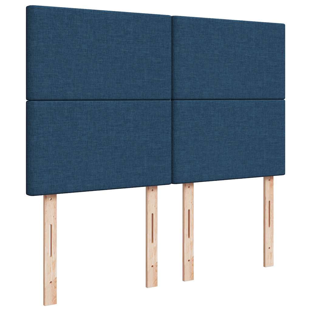 vidaXL Κρεβάτι Boxspring με Στρώμα Μπλε 160x200 εκ. Υφασμάτινο