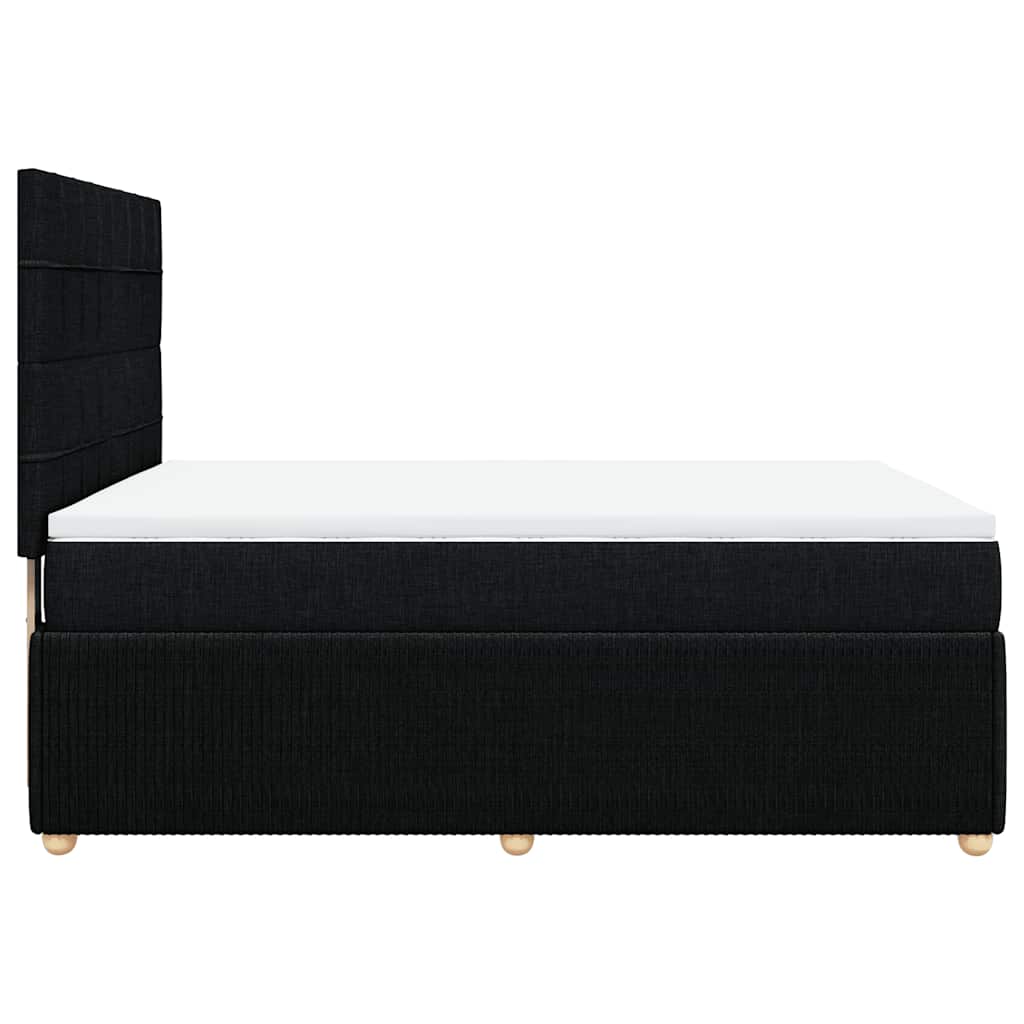 vidaXL Κρεβάτι Boxspring με Στρώμα Μαύρο 160x200 εκ. Υφασμάτινο