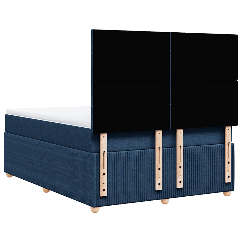 vidaXL Κρεβάτι Boxspring με Στρώμα Μπλε 160x200 εκ. Υφασμάτινο