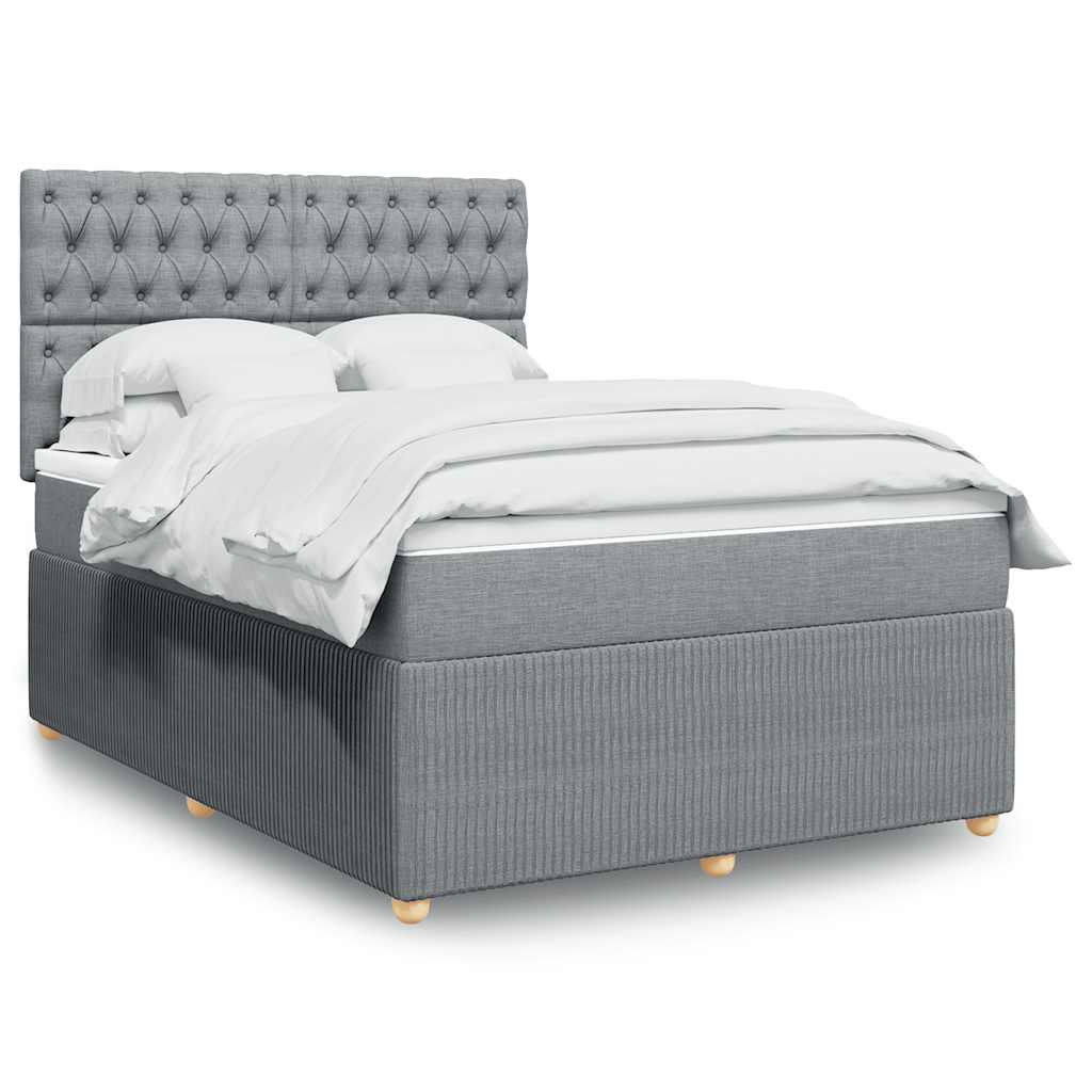 vidaXL Κρεβάτι Boxspring με Στρώμα Αν. Πράσινο 160x200εκ Υφασμάτινο