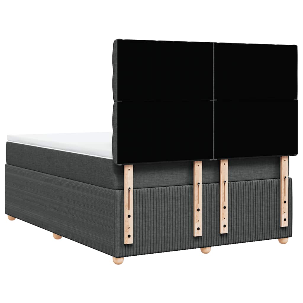 vidaXL Κρεβάτι Boxspring με Στρώμα Σκούρο Γκρι 160x200 εκ Υφασμάτινο