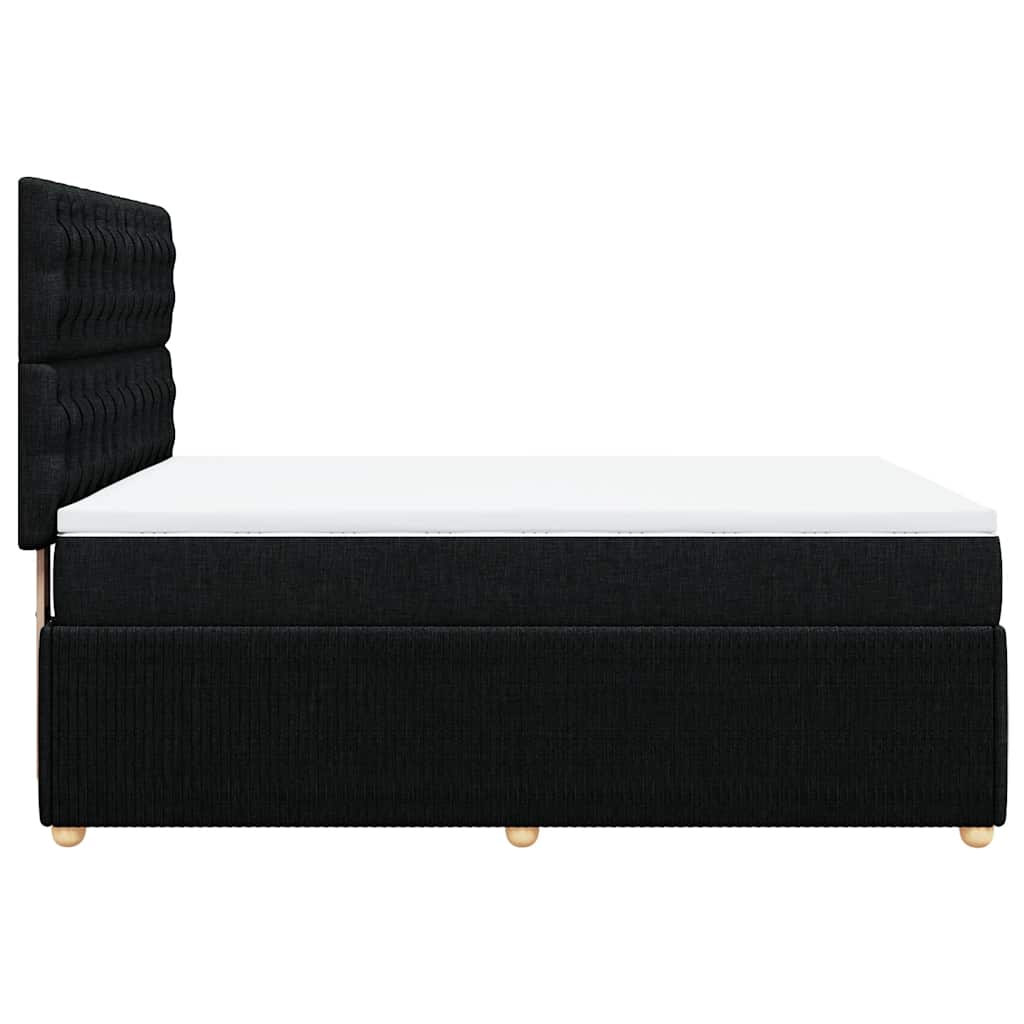 vidaXL Κρεβάτι Boxspring με Στρώμα Μαύρο 160x200 εκ. Υφασμάτινο