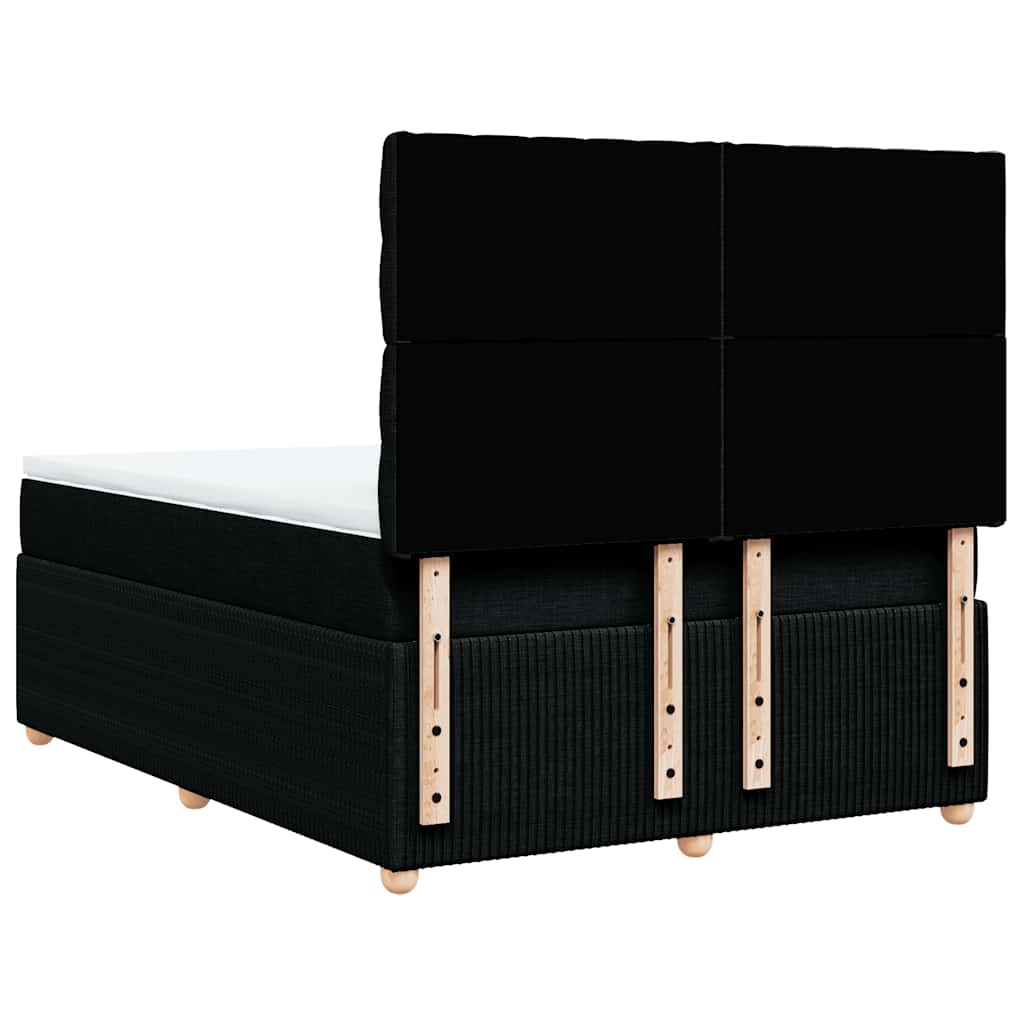 vidaXL Κρεβάτι Boxspring με Στρώμα Μαύρο 160x200 εκ. Υφασμάτινο
