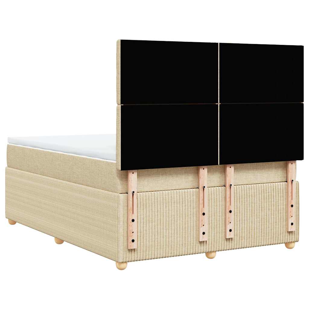 vidaXL Κρεβάτι Boxspring με Στρώμα Κρεμ 160x200 εκ. Υφασμάτινο