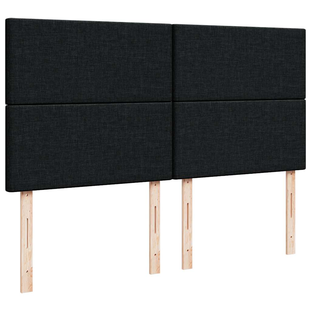 vidaXL Κρεβάτι Boxspring με Στρώμα Μαύρο 180x200 εκ. Υφασμάτινο