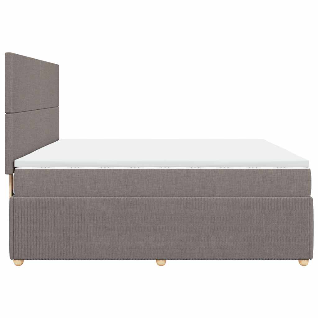 vidaXL Κρεβάτι Boxspring με Στρώμα Taupe 180x200 εκ. Υφασμάτινο