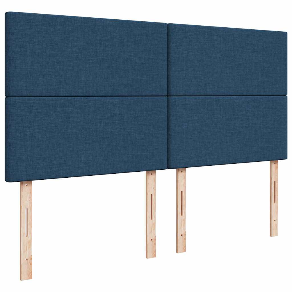 vidaXL Κρεβάτι Boxspring με Στρώμα Μπλε 180x200 εκ. Υφασμάτινο