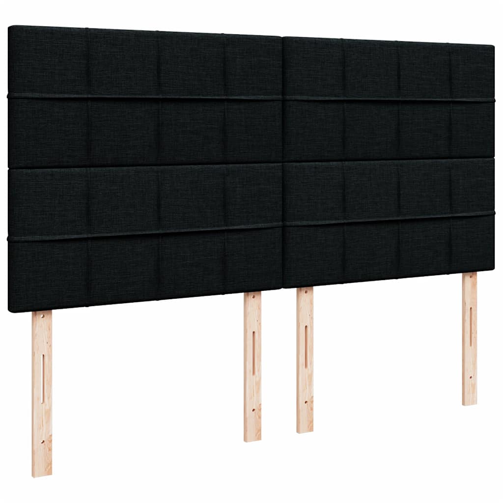 vidaXL Κρεβάτι Boxspring με Στρώμα Μαύρο 180x200 εκ. Υφασμάτινο