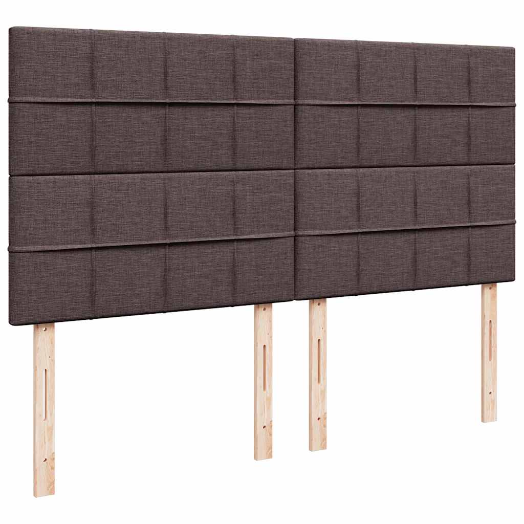 vidaXL Κρεβάτι Boxspring με Στρώμα Σκούρο Καφέ 180x200 εκ Υφασμάτινο