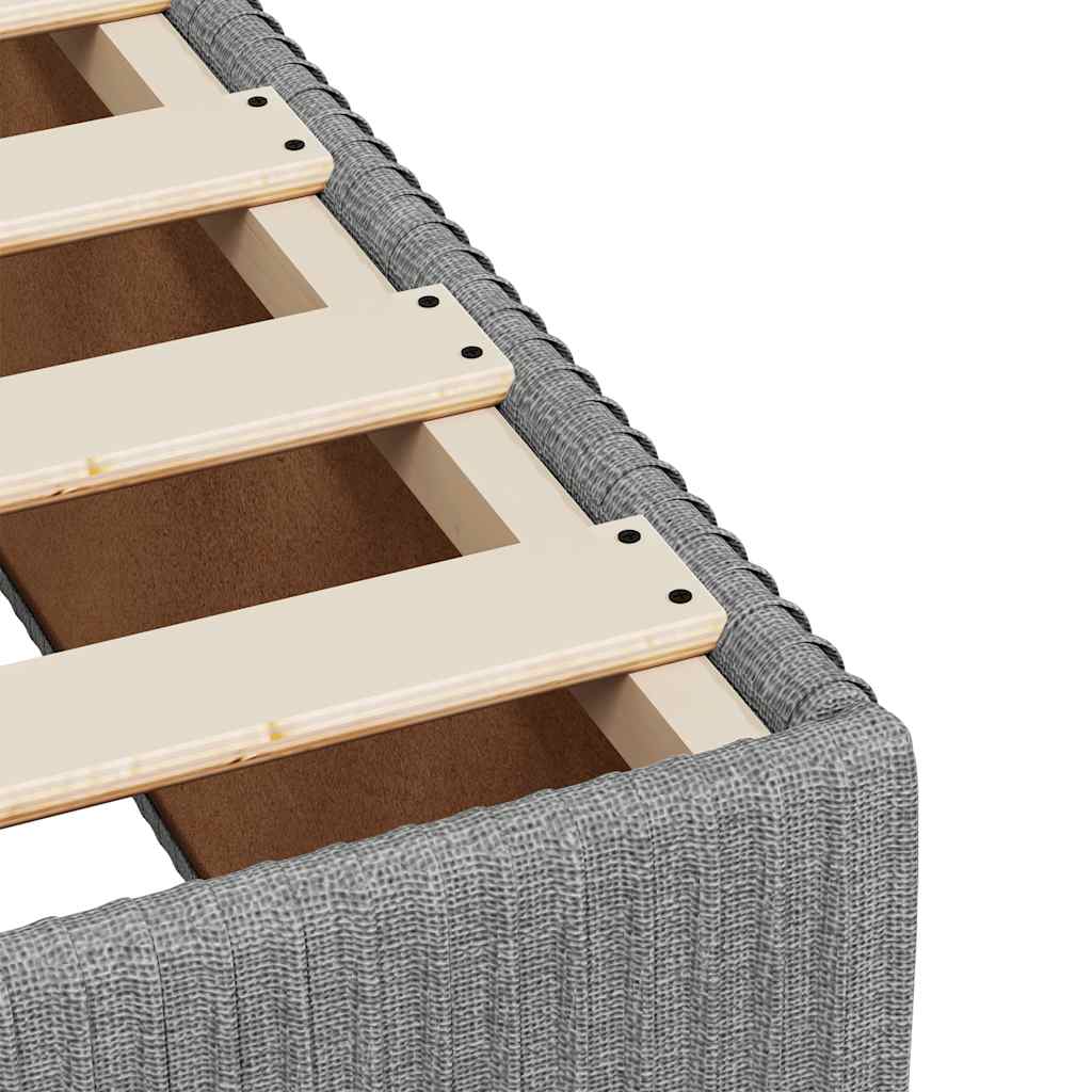 vidaXL Κρεβάτι Boxspring με Στρώμα Ανοιχτό Γκρι 180x200 εκ. Υφασμάτινο
