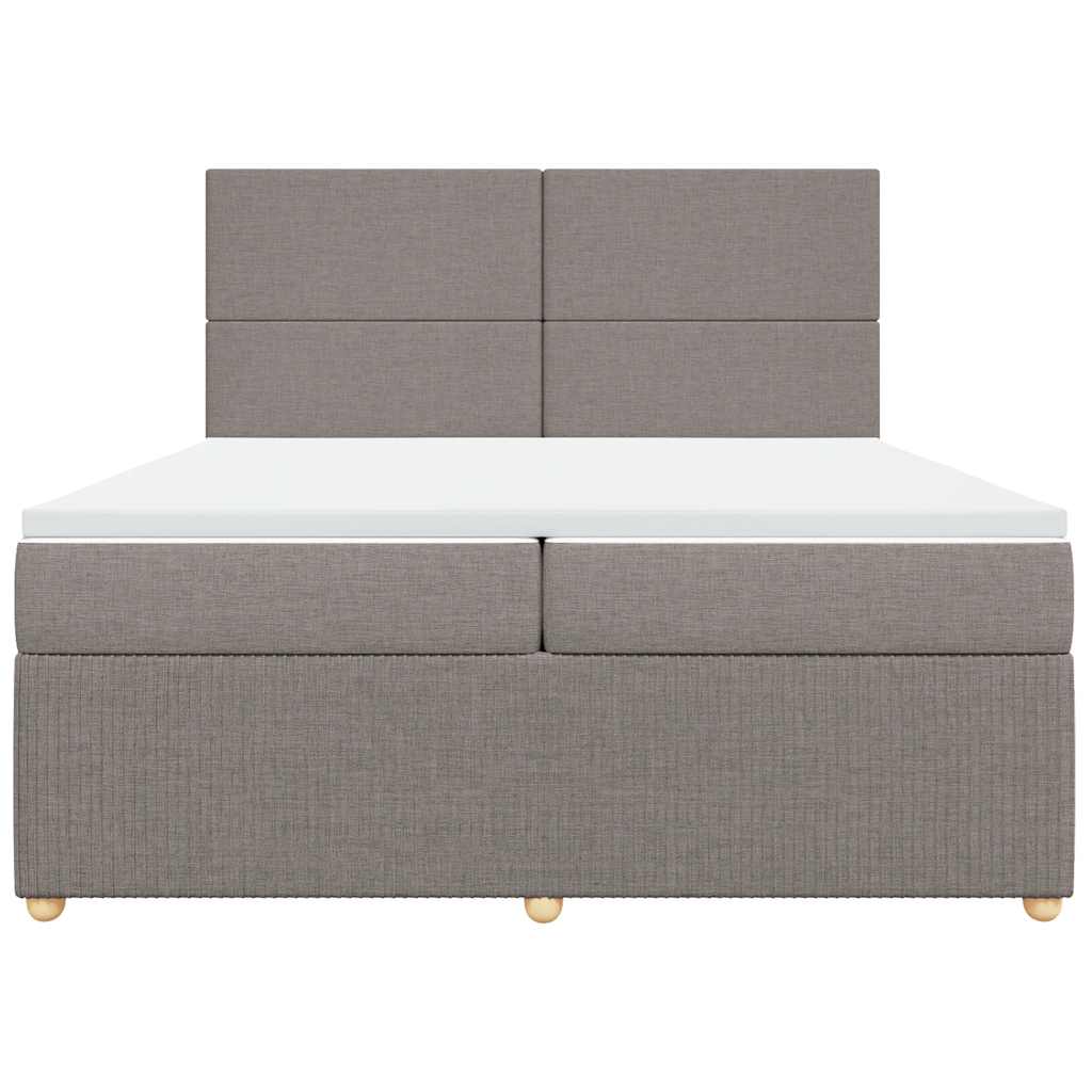 vidaXL Κρεβάτι Boxspring με Στρώμα Taupe 200x200 εκ. Υφασμάτινο