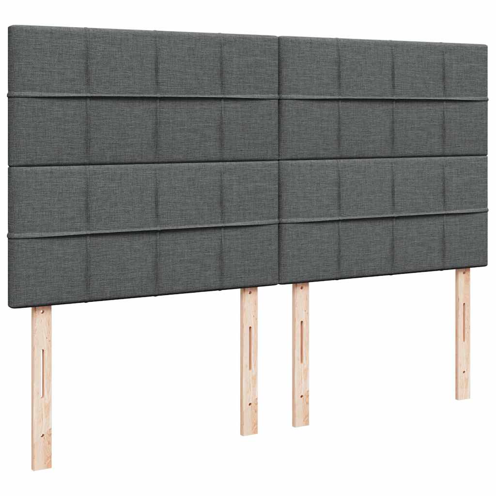 vidaXL Κρεβάτι Boxspring με Στρώμα Σκούρο Γκρι 200x200 εκ. Υφασμάτινο