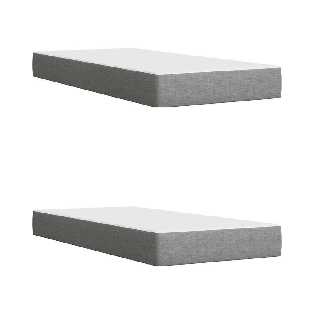 vidaXL Κρεβάτι Boxspring με Στρώμα Ανοιχτό Γκρι 200x200 εκ. Υφασμάτινο
