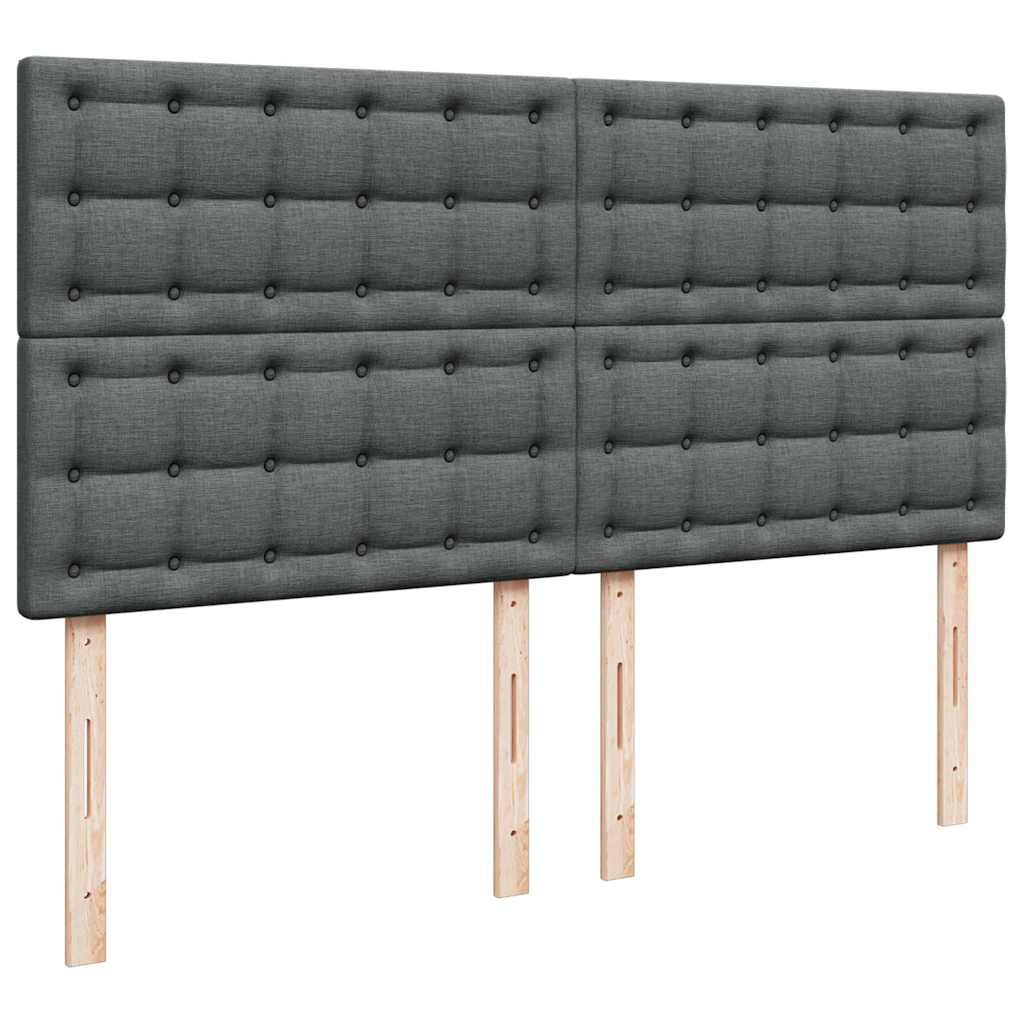 vidaXL Κρεβάτι Boxspring με Στρώμα Σκούρο Γκρι 200x200 εκ. Υφασμάτινο