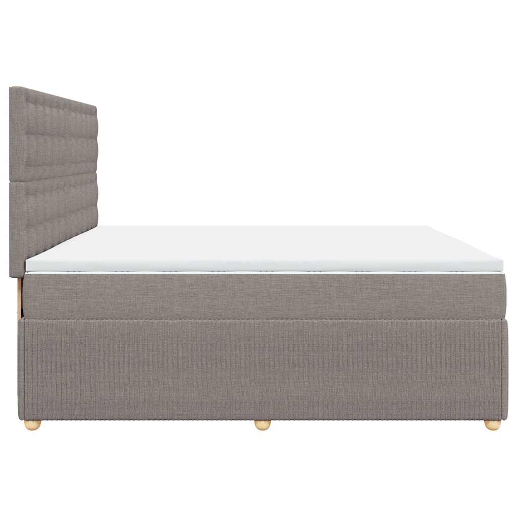 vidaXL Κρεβάτι Boxspring με Στρώμα Taupe 200x200 εκ. Υφασμάτινο
