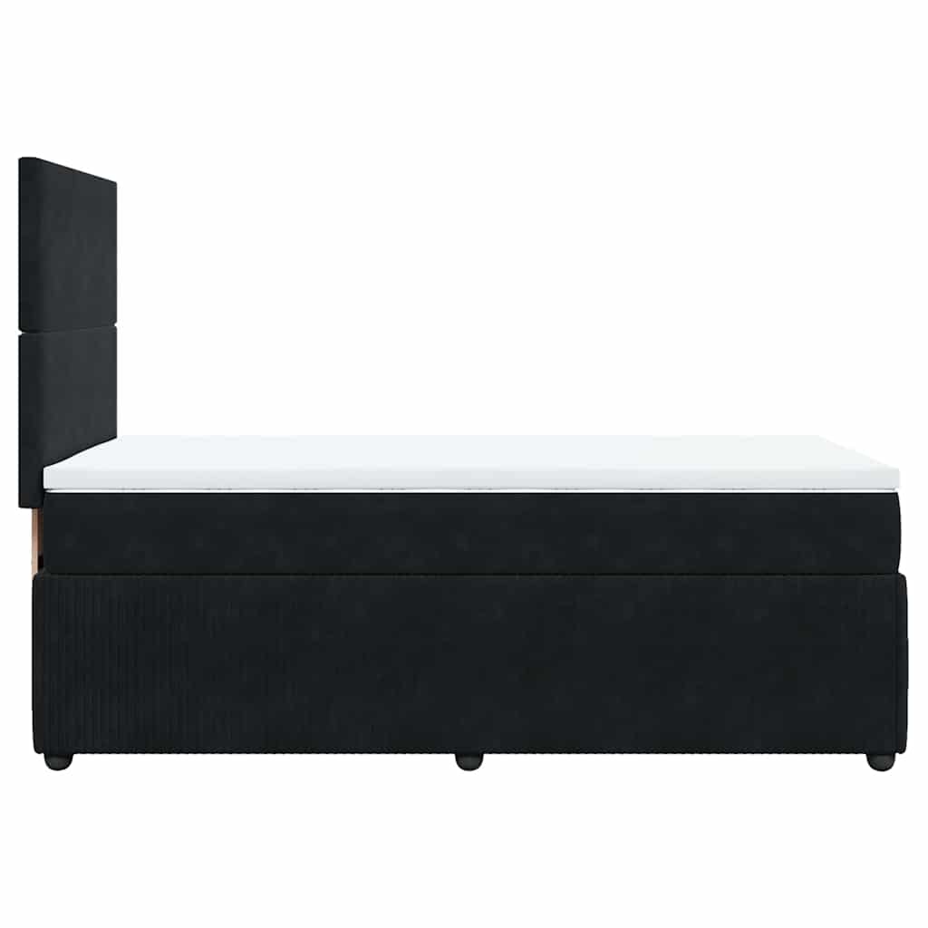 vidaXL Κρεβάτι Boxspring με Στρώμα Μαύρο 80 x 200 εκ. Βελούδινο