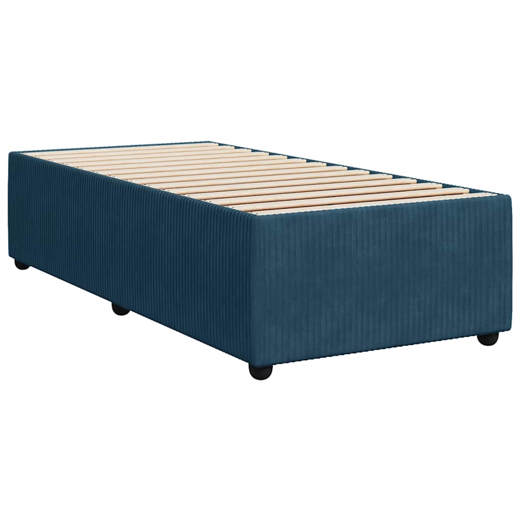 vidaXL Κρεβάτι Boxspring με Στρώμα Σκούρο Μπλε 80 x 200 εκ. Βελούδινο