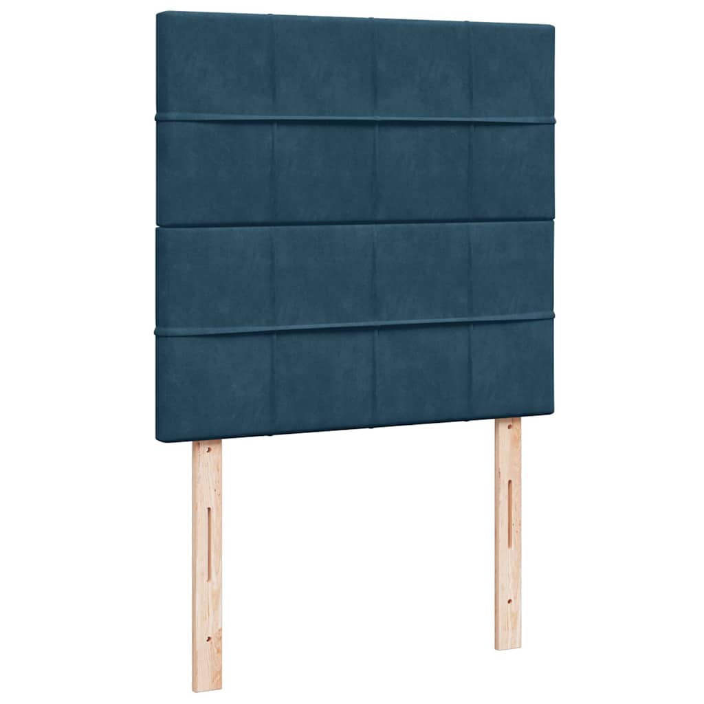 vidaXL Κρεβάτι Boxspring με Στρώμα Σκούρο Μπλε 80 x 200 εκ. Βελούδινο