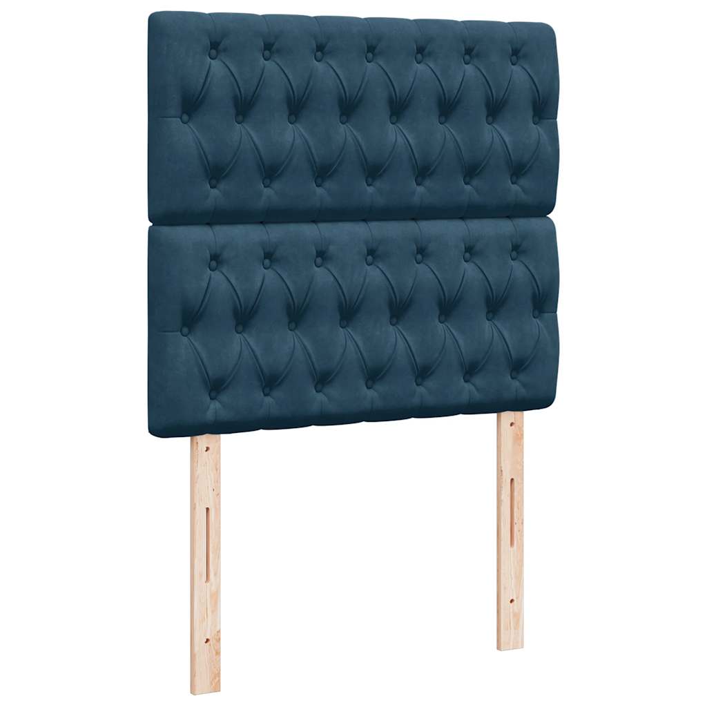 vidaXL Κρεβάτι Boxspring με Στρώμα Σκούρο Μπλε 80 x 200 εκ. Βελούδινο