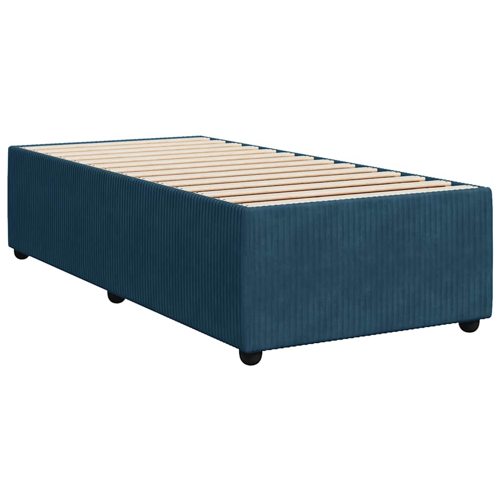 vidaXL Κρεβάτι Boxspring με Στρώμα Σκούρο Μπλε 80 x 200 εκ. Βελούδινο