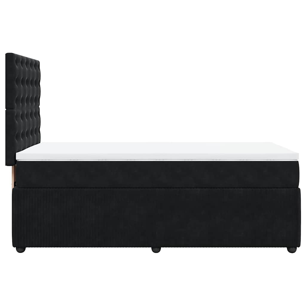 vidaXL Κρεβάτι Boxspring με Στρώμα Μαύρο 90x190 εκ. Βελούδινο