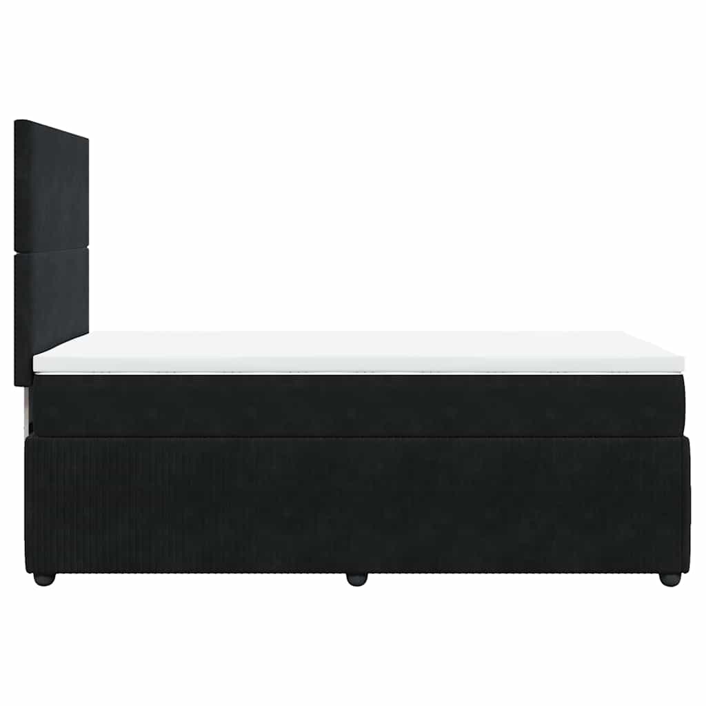 vidaXL Κρεβάτι Boxspring με Στρώμα Μαύρο 90x200 εκ. Βελούδινο
