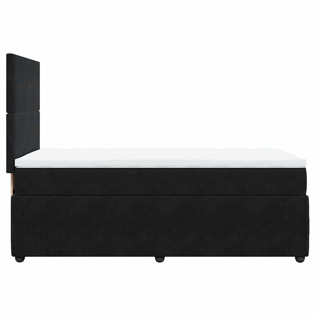 vidaXL Κρεβάτι Boxspring με Στρώμα Μαύρο 100x200 εκ. Βελούδινο