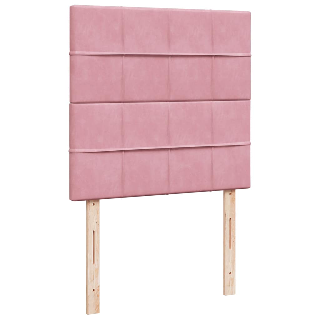 vidaXL Κρεβάτι Boxspring με Στρώμα Ροζ 100x200 εκ. Βελούδινο