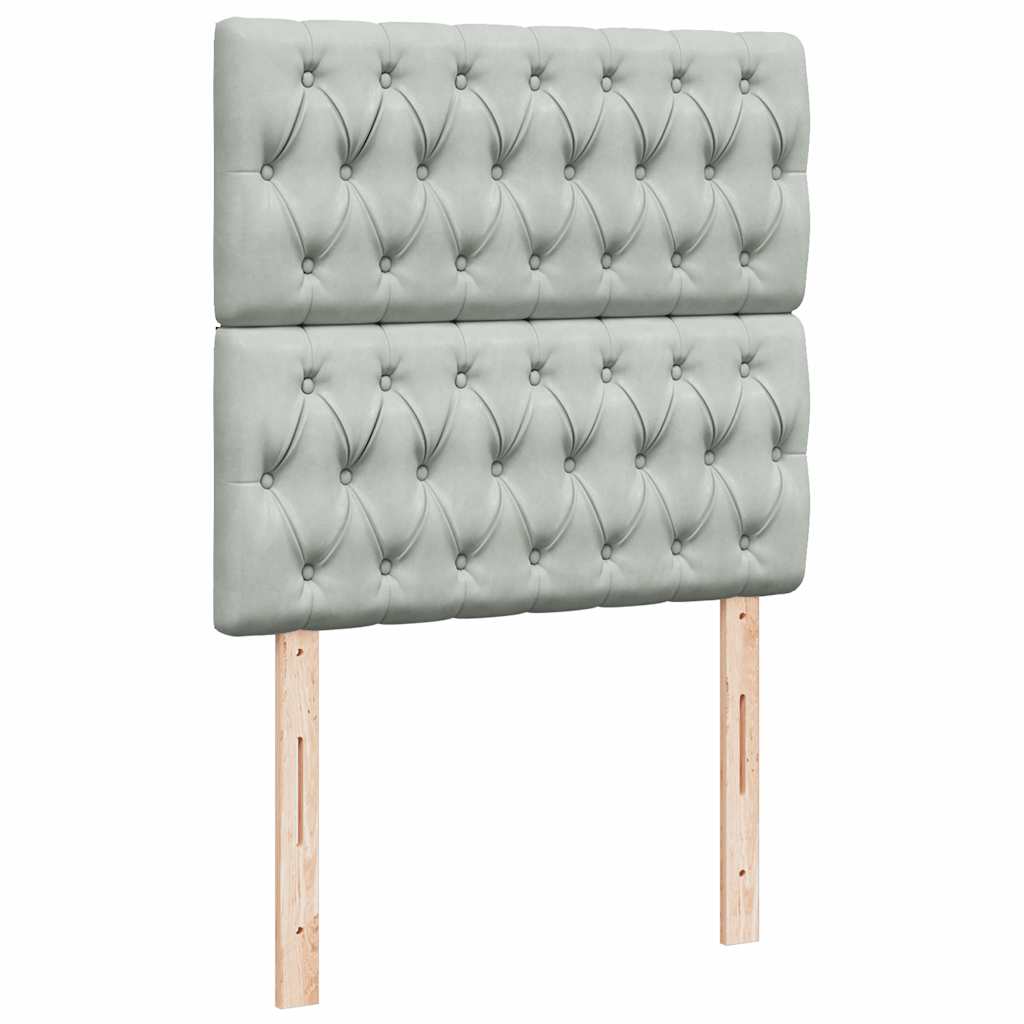 vidaXL Κρεβάτι Boxspring με Στρώμα Ανοιχτό Γκρι 100x200 εκ. Βελούδινο