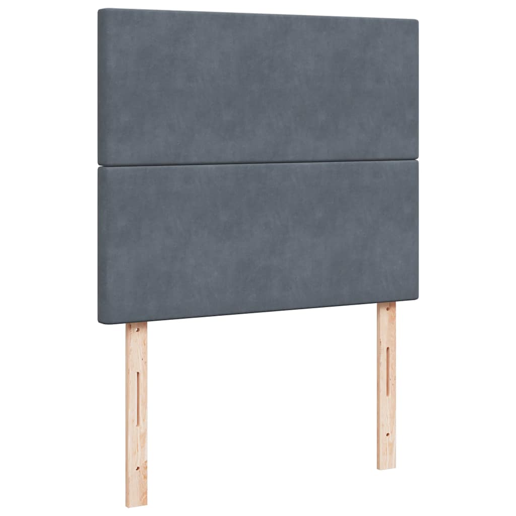 vidaXL Κρεβάτι Boxspring με Στρώμα Σκούρο Γκρι 120x190 εκ. Βελούδινο