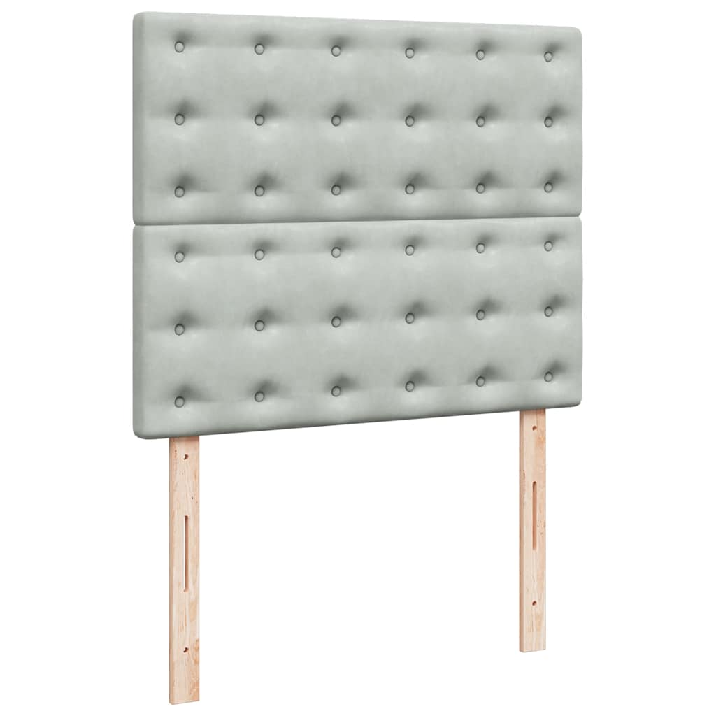 vidaXL Κρεβάτι Boxspring με Στρώμα Ανοιχτό Γκρι 120x190 εκ. Βελούδινο