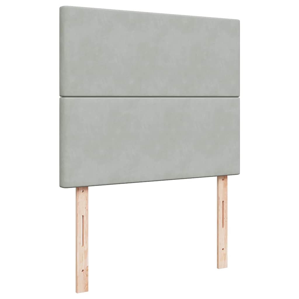 vidaXL Κρεβάτι Boxspring με Στρώμα Ανοιχτό Γκρι 120x200 εκ. Βελούδινο