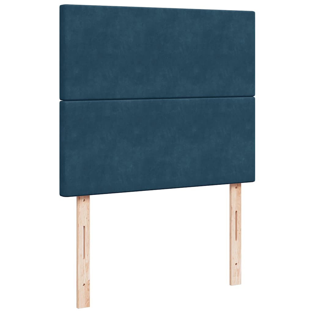 vidaXL Κρεβάτι Boxspring με Στρώμα Σκούρο Μπλε 120x200 εκ. Βελούδινο