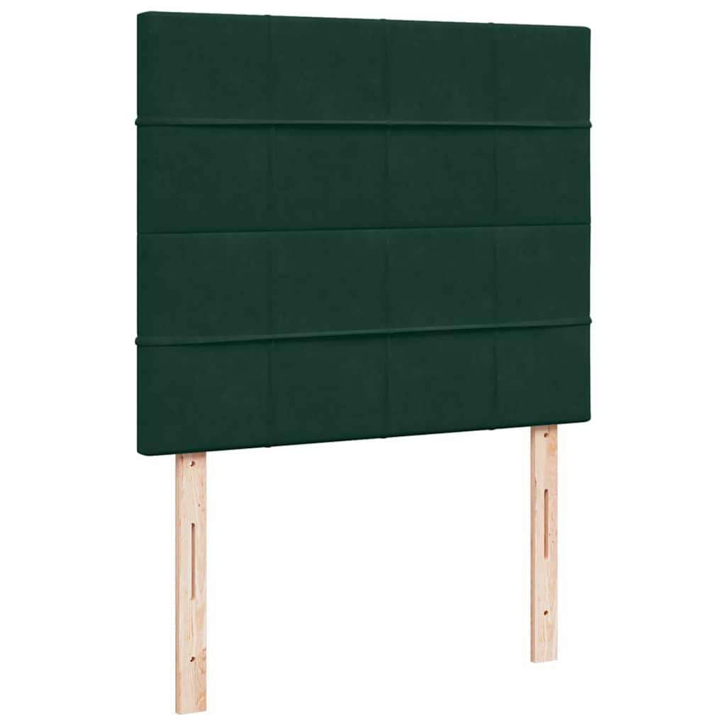 vidaXL Κρεβάτι Boxspring με Στρώμα Σκούρο Πράσινο 120x200εκ. Βελούδινο
