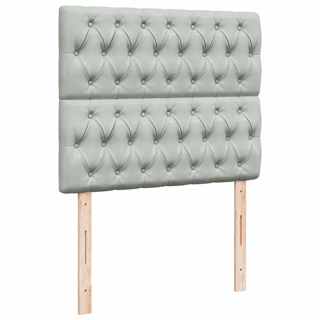 vidaXL Κρεβάτι Boxspring με Στρώμα Ανοιχτό Γκρι 120x200 εκ. Βελούδινο