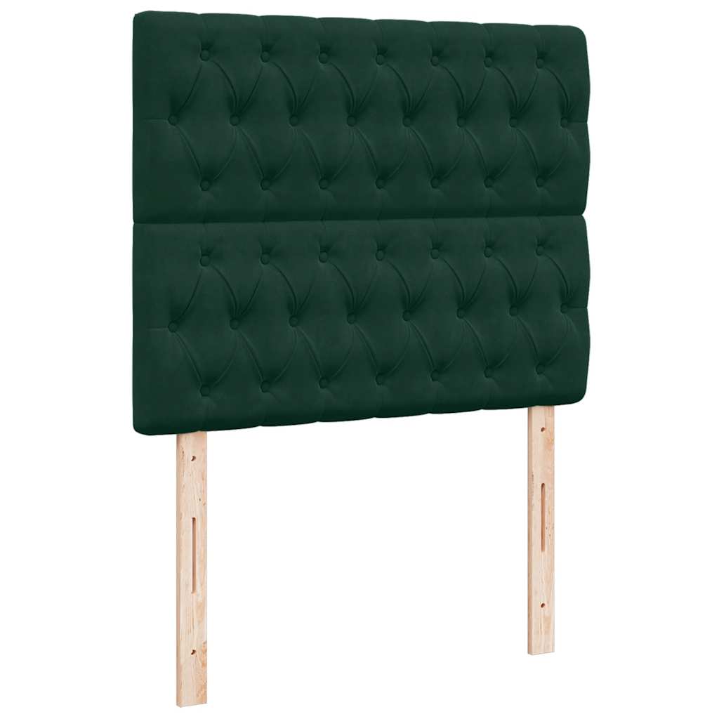 vidaXL Κρεβάτι Boxspring με Στρώμα Σκούρο Πράσινο 120x200εκ. Βελούδινο