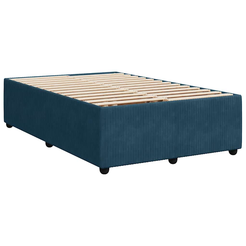 vidaXL Κρεβάτι Boxspring με Στρώμα Σκούρο Μπλε 120x200 εκ. Βελούδινο