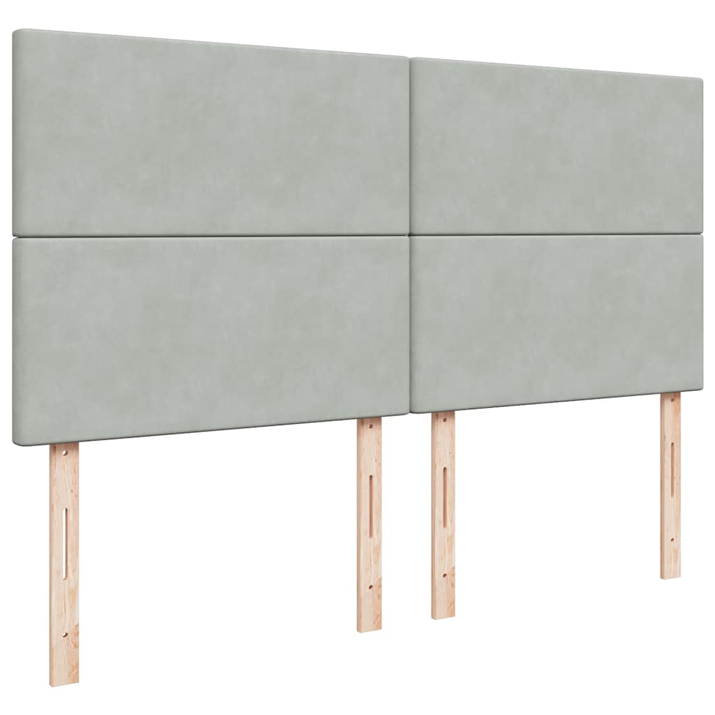 vidaXL Κρεβάτι Boxspring με Στρώμα Ανοιχτό Γκρι 180x200 εκ. Βελούδινο
