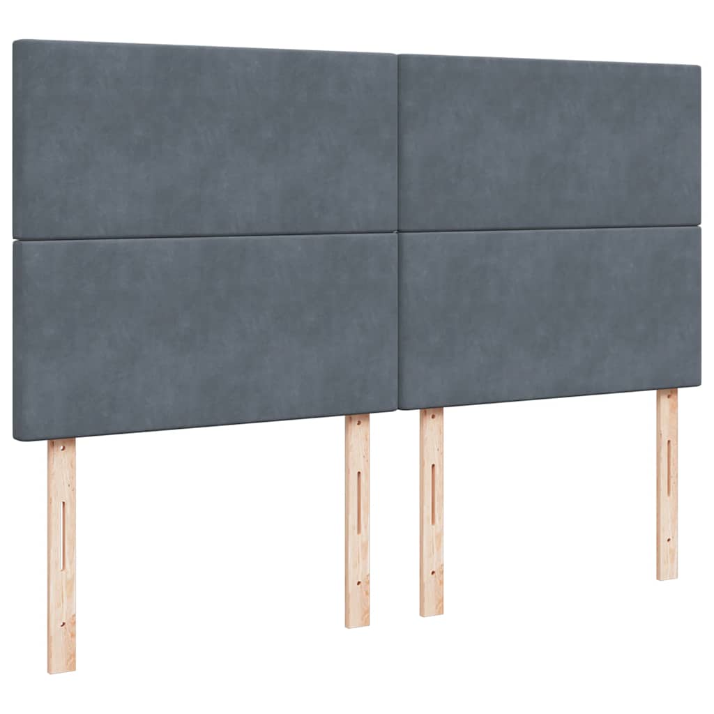 vidaXL Κρεβάτι Boxspring με Στρώμα Σκούρο Γκρι 180x200 εκ. Βελούδινο