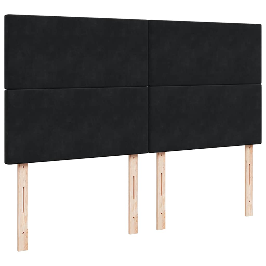 vidaXL Κρεβάτι Boxspring με Στρώμα Μαύρο 180x200 εκ. Βελούδινο