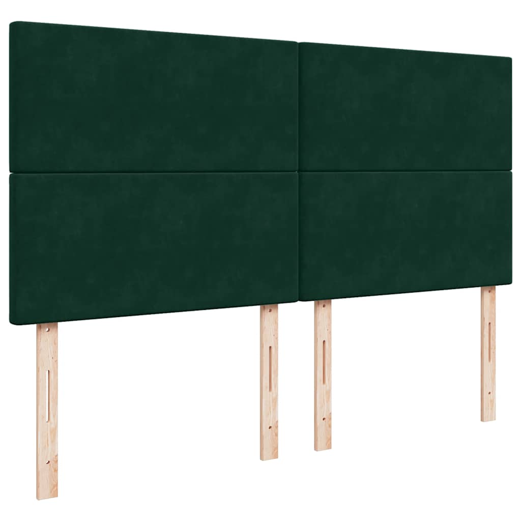 vidaXL Κρεβάτι Boxspring με Στρώμα Σκούρο Πράσινο 180x200εκ. Βελούδινο