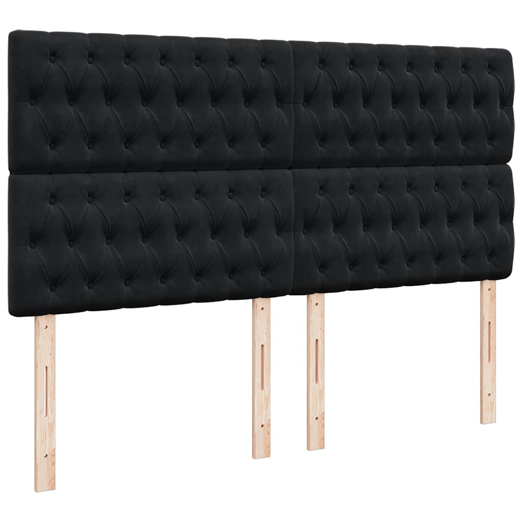 vidaXL Κρεβάτι Boxspring με Στρώμα Μαύρο 180x200 εκ. Βελούδινο