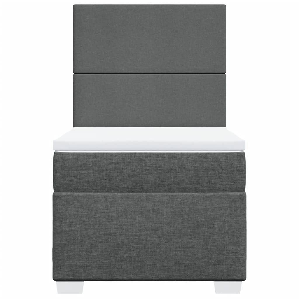 vidaXL Κρεβάτι Boxspring με Στρώμα Σκούρο Γκρι 80x200 εκ. Υφασμάτινο