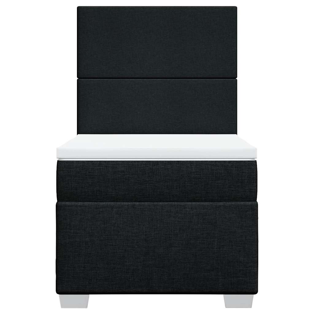 vidaXL Κρεβάτι Boxspring με Στρώμα Μαύρο 80 x 200 εκ. Υφασμάτινο