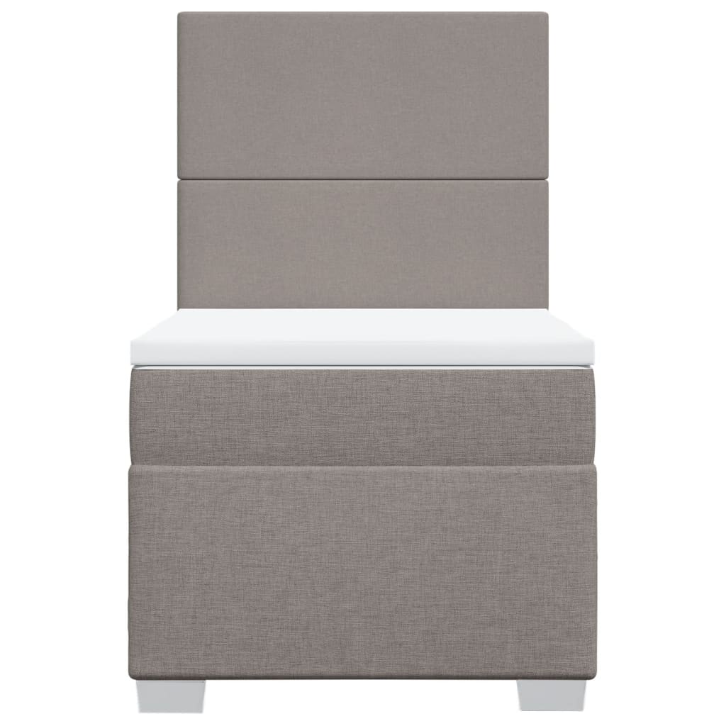 vidaXL Κρεβάτι Boxspring με Στρώμα Taupe 80x200 εκ. Υφασμάτινο