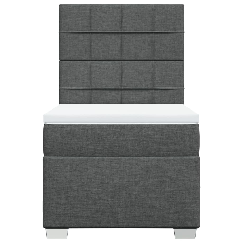 vidaXL Κρεβάτι Boxspring με Στρώμα Σκούρο Γκρι 80x200 εκ. Υφασμάτινο